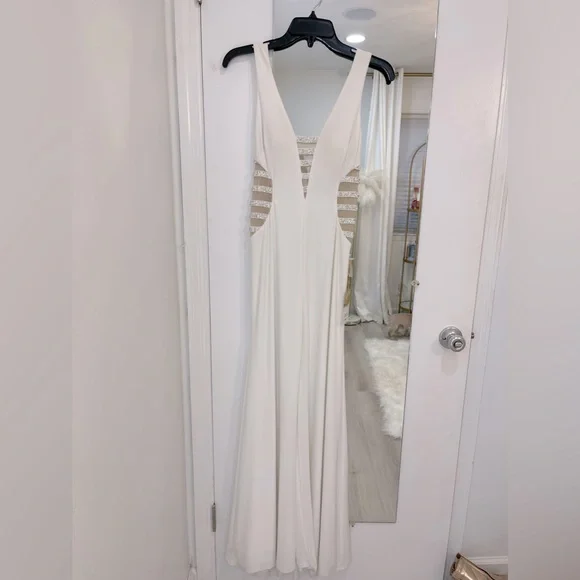 strapless open back dress Open-Back Long Glitter Mermaid Prom Dress main image 1